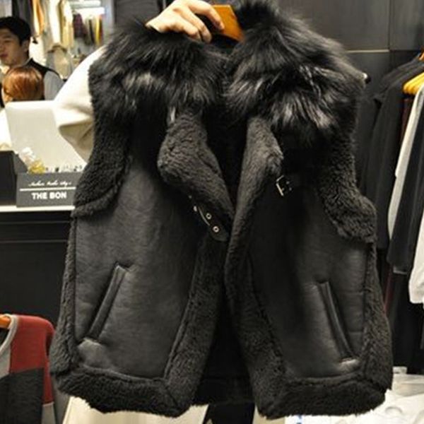 

2017 winter new solid long coats women fashion pockets sleeveless jackets female casual ladies vests femme, Black;white