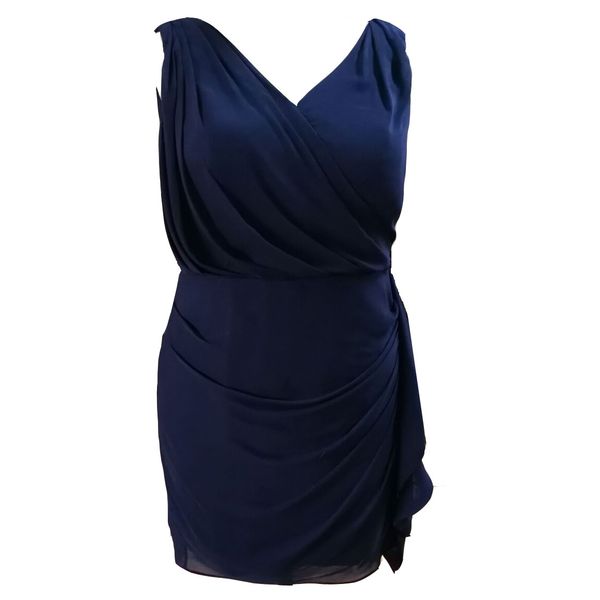

selling plus size navy blue knee length sleeveless mother of the bride dresses in stock under 100, Black;coppery