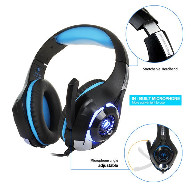 

new each gs400 gaming headset gamer casque 3.5mm stereo headphones with microphone for smartphone lapps4 gamepad new xbox one gm-1