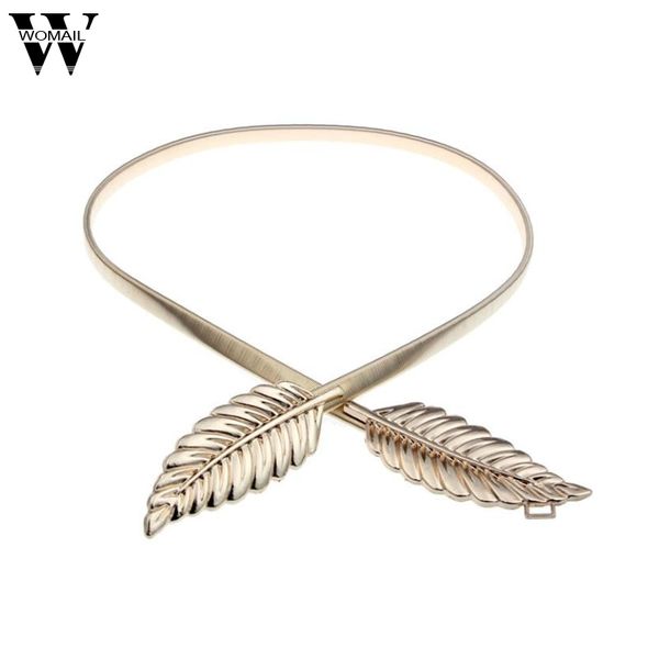 

new fashion women ladies alloy belts female leaf waistband, Black;brown