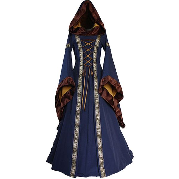 

vintage gothic square neck long dresses women medieval renaissace gown dress female plus size clothes vestidos mujer vestido, White;black