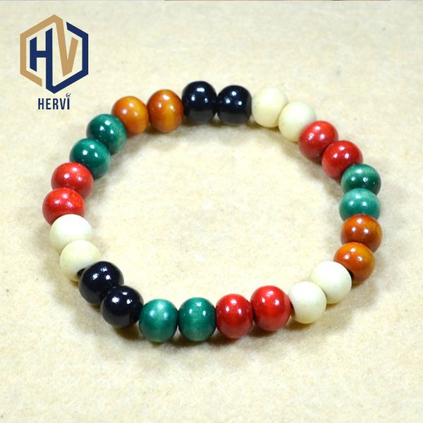 

dropshipping popular simple men&women bangles male&female wood fashion bangles luxury beads gift classic sl31, Black