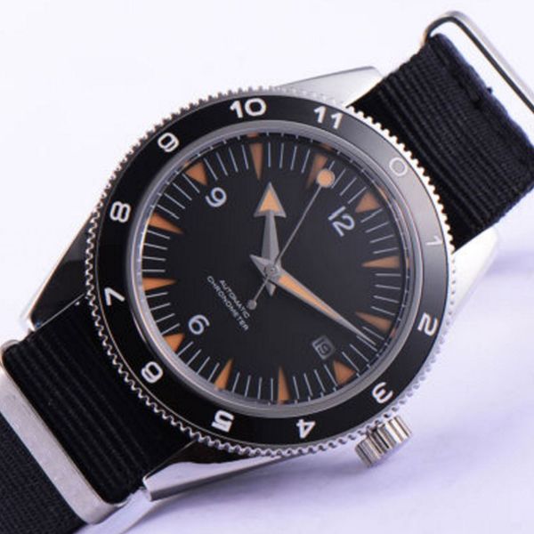 

41mm debert black sterile dial sapphire glass miyota automatic mens watch, Slivery;brown
