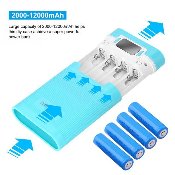 Digital Display Power Bank DIY Case 4×18650 Battery Charge Case Anti-reverse