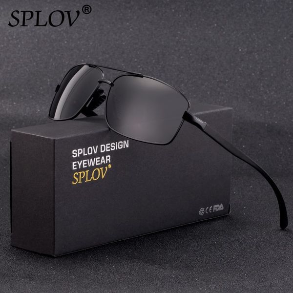 

splov new fashion men sunglasses women polarized lens aluminium magnesium frame spring legs classic eyewear gafas de sol hombres, White;black