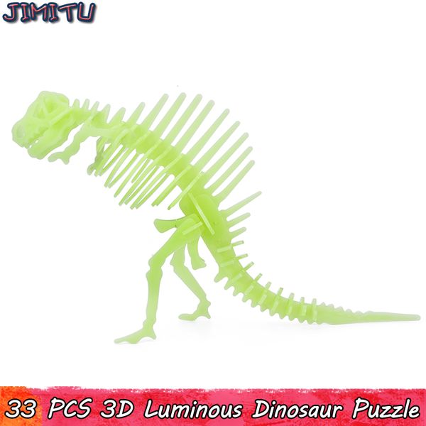 

3D Светящиеся Модели Динозавров Головоломки Игрушки для Детей Интерактивные Разв