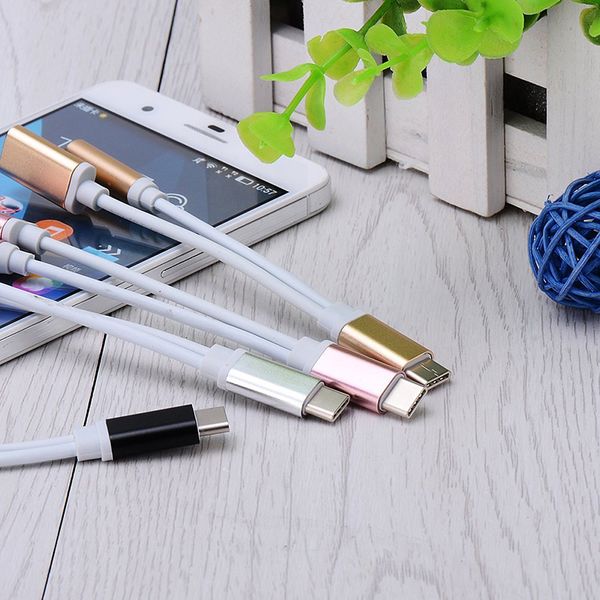 

2 in 1 Charger And Audio Type C Earphone Headphone Jack Adapter Connector Cable 3.5mm Aux Headphone Jack Audio Adapter For Samsung 100pcs