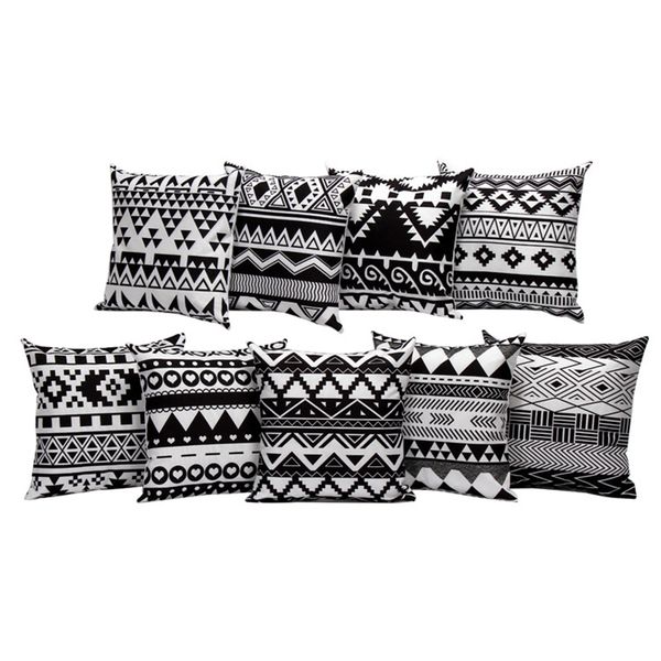 

pillow case black pattern white linen home office pillow pillowcase custom european pillowcase decorative pillows