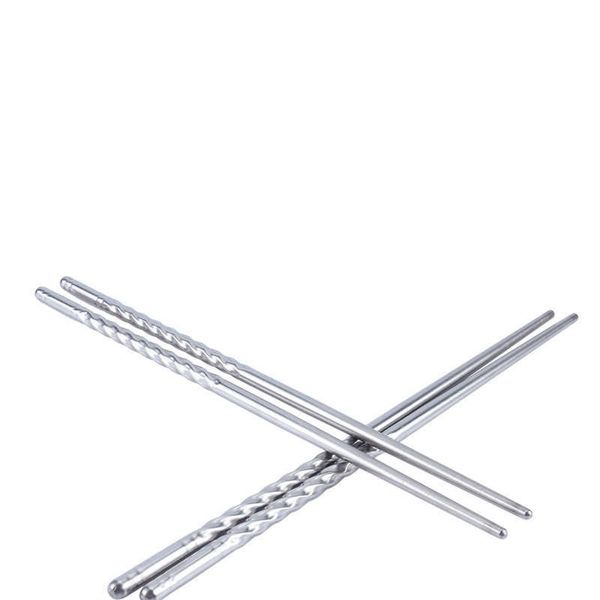 

stainless steel sliver chopsticks chinese reusable non-slip hashi sushi sticks food chop sticks kitchen accessories home sliver