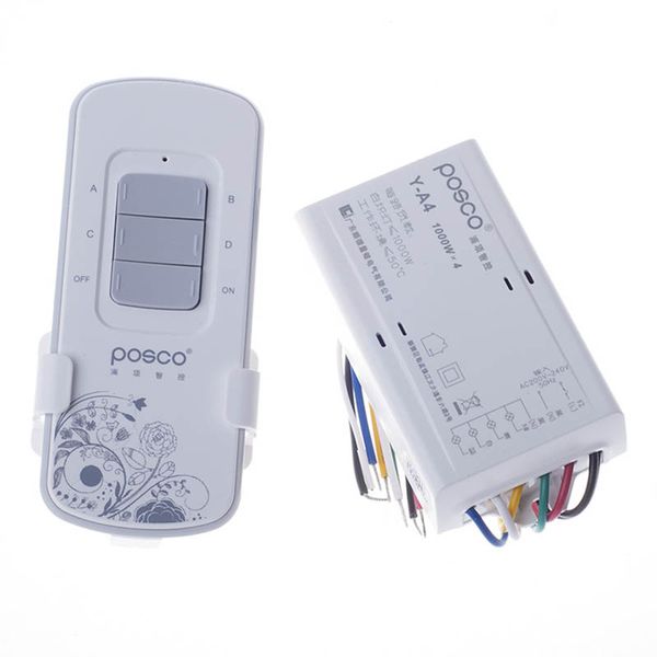 

POSCO Wireless Remote Control Switch 4 Groups Remote Controller 220V Smart Remote Switch Household Segment Lighting Switch Through Wall