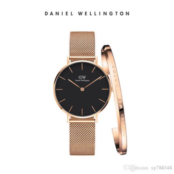 

Новый Даниэль часы девушки стальная полоса 32 мм женские часы + браслет мода люксовый бренд кварцевые часы часы платье Montre Femme