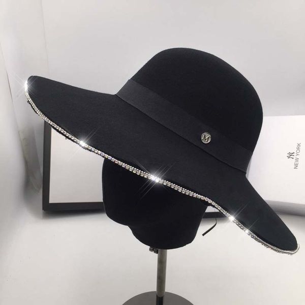 

the new wool female the bell-shaped basin cap, fisherman hat cloche hat bucket fedoras, Blue;gray
