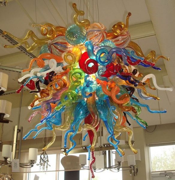 

multi colored glass crystal chandelier light style led blown glass murano chandelier home decoration living room dining room lights
