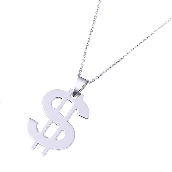 

stainless steel united states dollar money sign pendant necklace, Silver