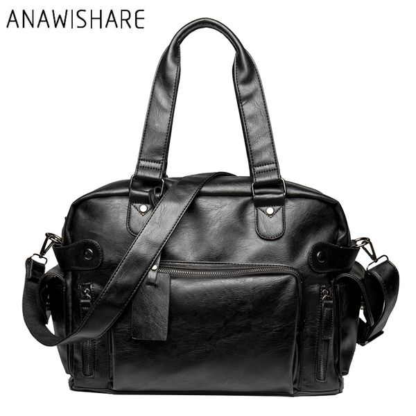 

anawishare 2017 men leather handbags large business handbags men shoulder bags crossbody bags travel totes computer lapbag