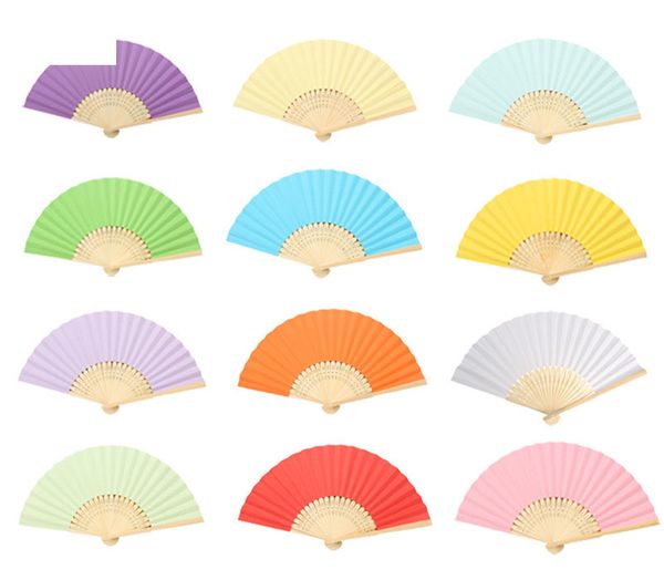 

paper hand fans pocket folding bamboo fan party favor wedding gift wholesale