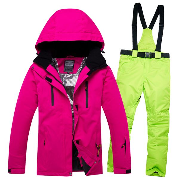 

riviyele brand women men ski suit snowboard jacket pant windproof waterproof super warm thicken hooded winter clothing