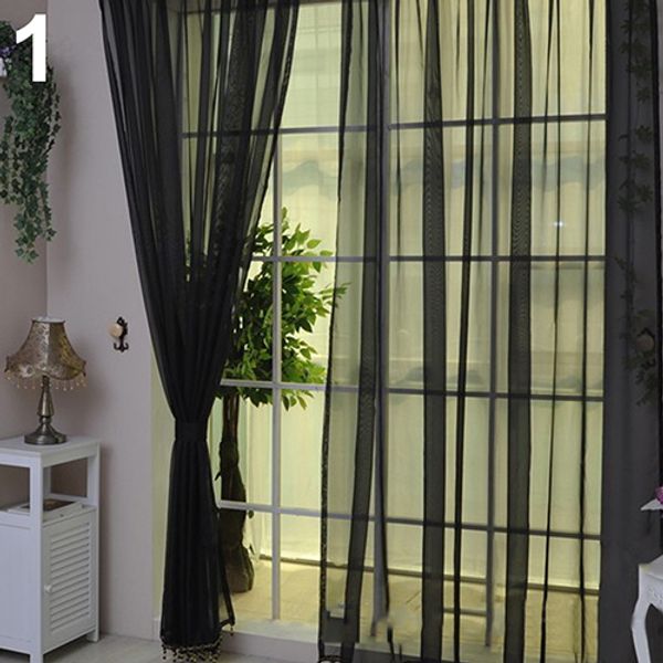 

wedding party decor pure color valances door window curtain drape panel sheer