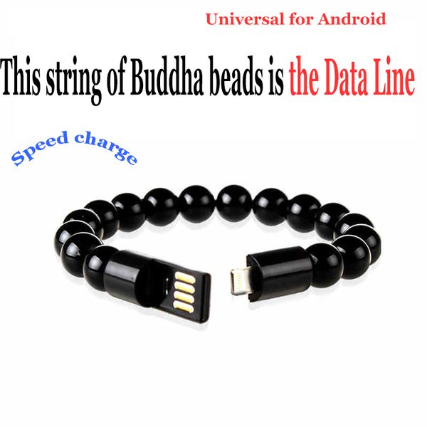 

0.24M Type C Bead Bracelet Mini USB Charger Cables Synchronous Buddha bead Data Line Plug Charging for Samsung Galaxy Micro V8 Android