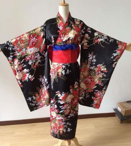

japanese kimono traditional girl geisha girl cosplay hell cherry suits, Red