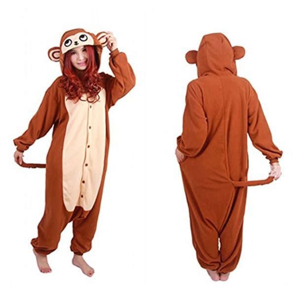 

animal cosplay costume brown monkey pajamas, Black