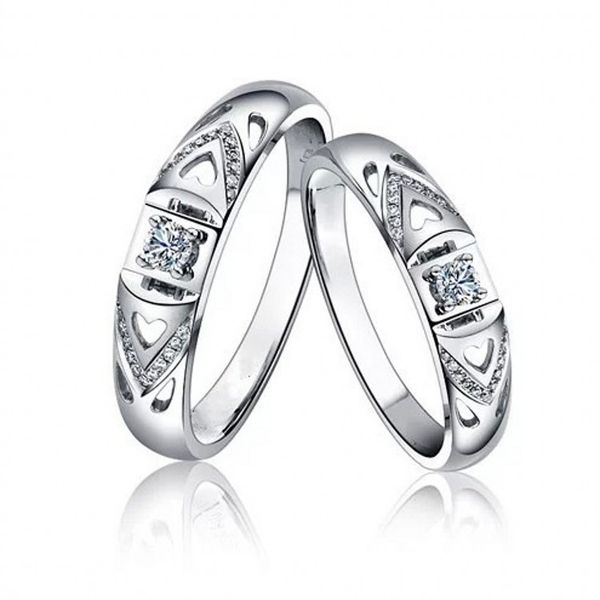 

zhf jewelry 0.6 ct round cut created diamond solid 925 sterling silver wedding anniversary engagement ring jewelry, Golden;silver