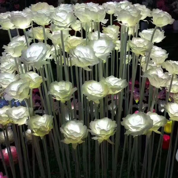 LED Dizeleri Fener Gösterisi Rüya Güller Çiçekler Renkli Sevgililer Günü Açık Kare Peyzaj Parkı Parlayış Tatil Işıkları 20 adet / grup