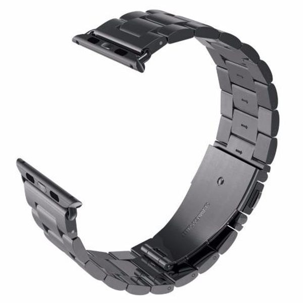 

stainless steel metal strap band 42mm 38mm link bracelet wrist belt watchband 3/2/1 clock band, Black;brown