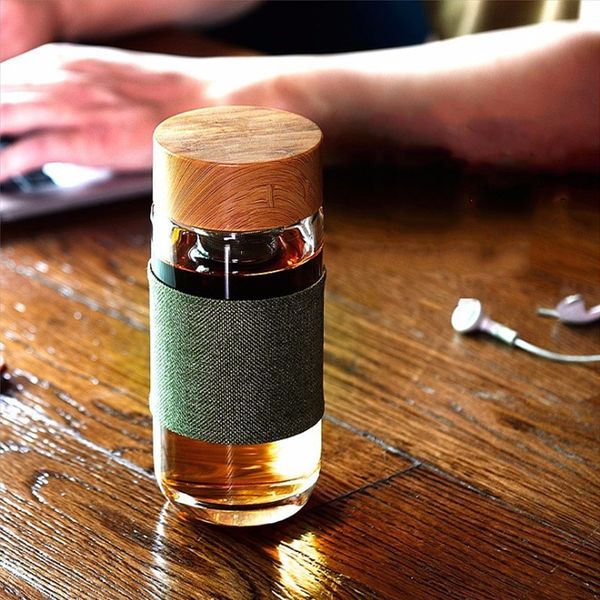 

350 мл стеклянные бутылки с водой с фильтром из нержавеющей стали заварки чая открытый портативный питьевой стакан кофе чай бутылка