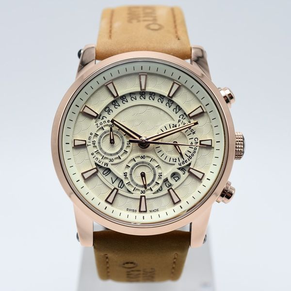 

Top quality fashion chronograph men AAA brand quartz leather watch casual auto date multifunction men dress watch wholesale gift male clocks