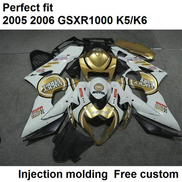 

injection molding fairings for suzuki gsxr1000 2005 2006 white gold motorcycle fairing kit gsxr1000 05 06 fr10