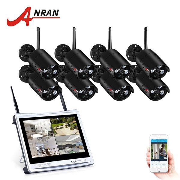 

Anran 8ch wirele urveillance y tem 12 quot lcd creen wifi nvr k 960p hd h 264 outdoor night vi ion ecurity camera y tem