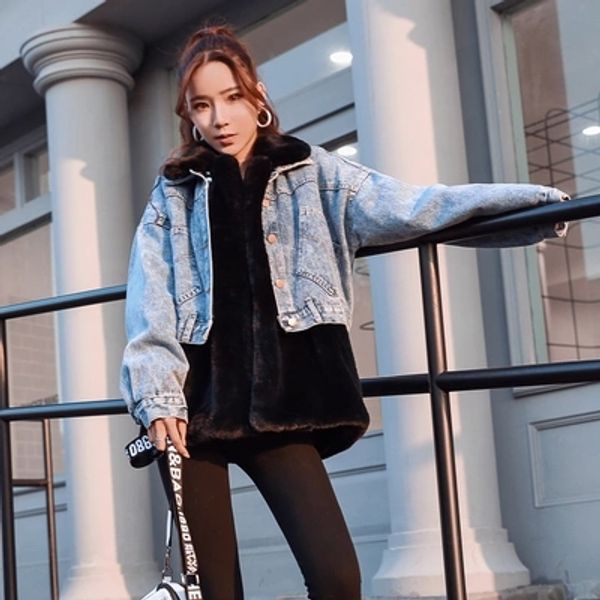 

2018 women new fashion faux fur coat mv, Black