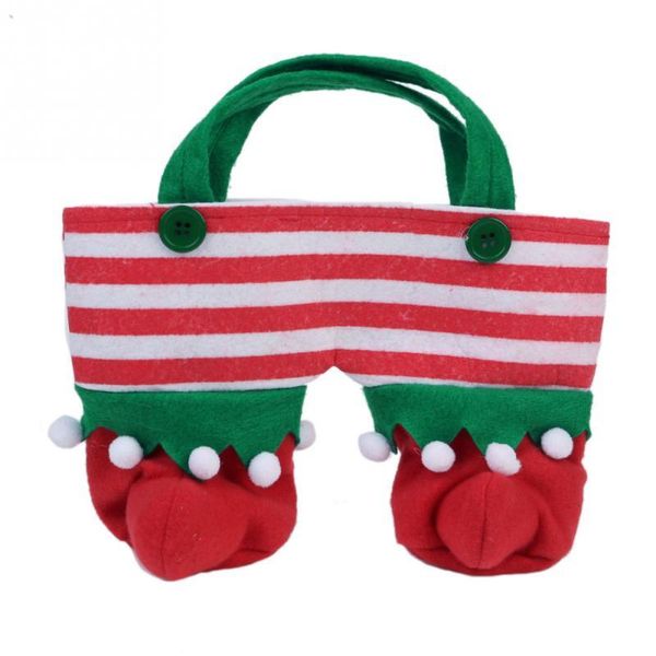 

new fashion creative christmas holiday elf pants tote gift bag candy bottle bag nice