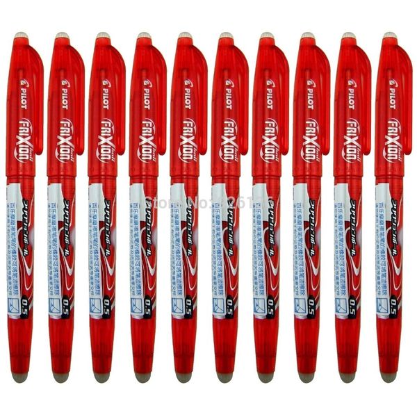 

10pcs pilot frixion erasable gel pen 0.5mm extra fine red set ing