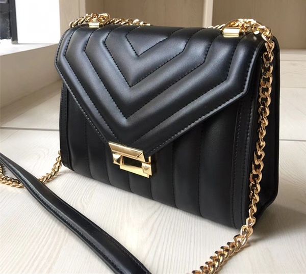 

Дамская классическая модная сумка-цепочка с клапаном V-образной формы Сумка через плечо Дизайнерские сумки Кожаная сумка через плечо из овечьей кожи