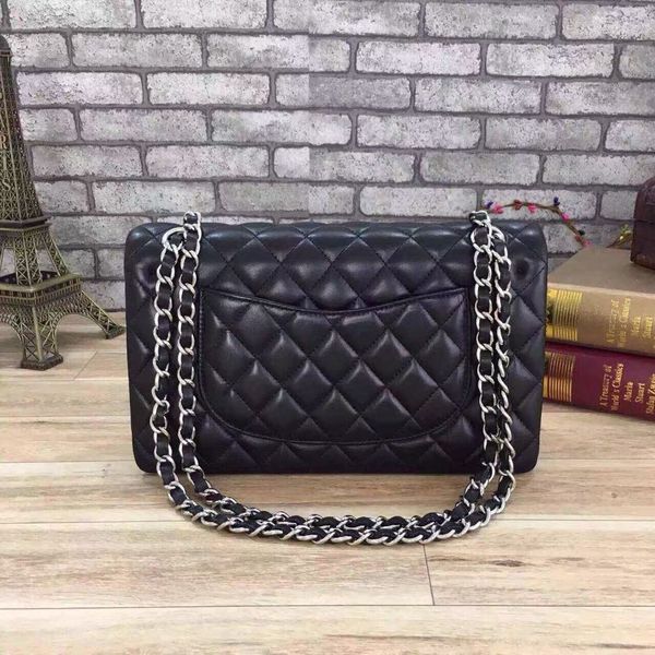 

lambskin black classic chain flap bags women shoulder bag female crossbody bag brand luxury purses handbags designer