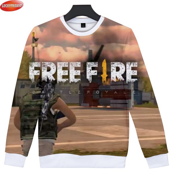 

fire 3d print sweatshirts women/men long sleeve o-neck fashion sweatshirt popular game fire casual streetwear clothes, Black