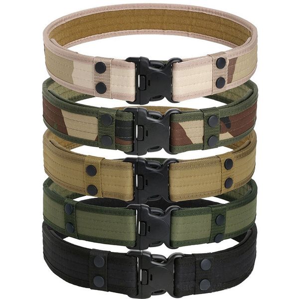 

waistband outdoor hunting canvas belts army style combat belt quick release men, Black;brown