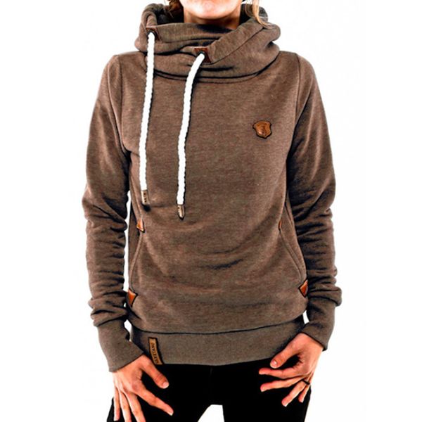 

2018 новый женский толстовка с капюшоном толстовка с капюшоном с длинным рукавом пуловер толстовки с завязками плюс размер 4xl мода женский, Black