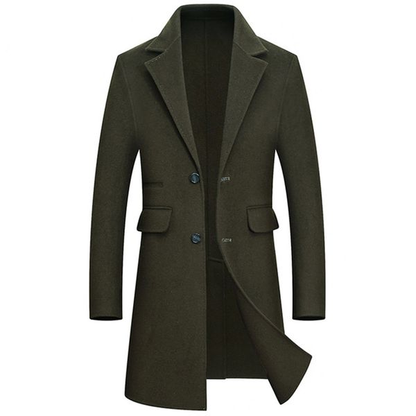 

2018 winter 65% double sided wool cashmere overcoat jacket coat men business casual single breasted long coats men's coat m-3xl, Black