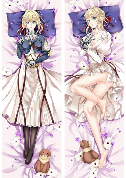 

july update anime violet evergarden character cattleya baudelaire otaku dakimakura throw pillow cover hugging body pillowcase pillow case