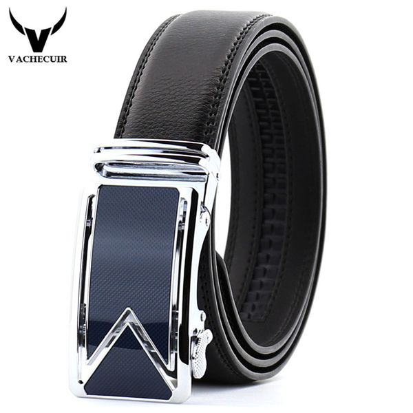

new second layer genuine leather men belts classic black automatic buckle cowhide luxury designer business belt ly180-242, Black;brown