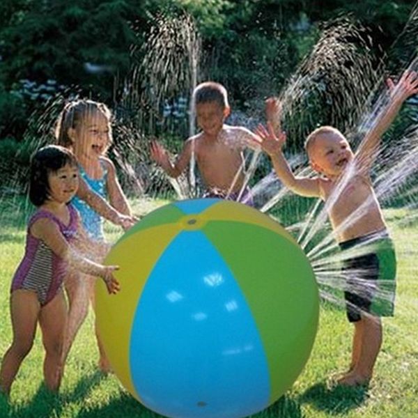 

selling 75cm inflatable beach water ball fun spray outdoor summer water float toy lawn sprinkler home kids children toys dhl