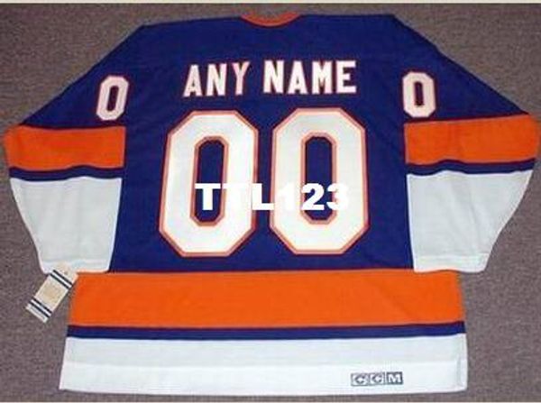 

men #00 new york islanders 1970's ccm vintage customized "any name & number(s)" hockey jersey or custom any name or number re, Black;red