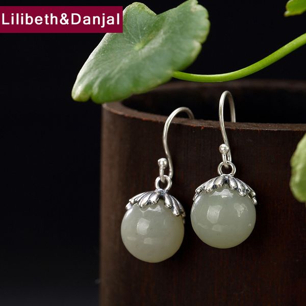 

long drop earring 100% real 925 sterling silver jewelry women mosaic stone flower bead dangle earring 2018 christmas gifts e10