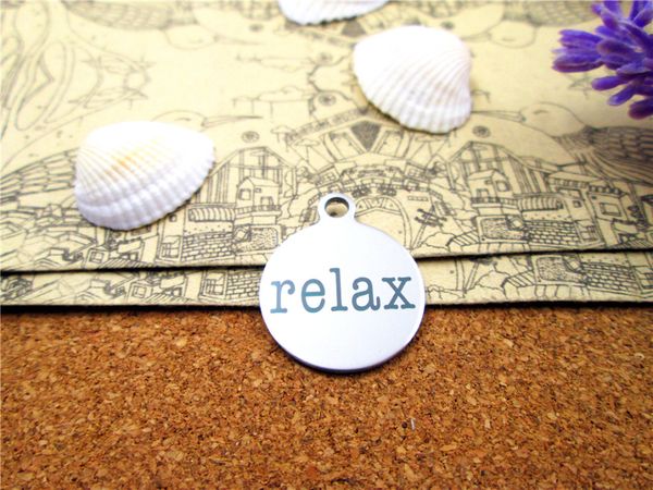 

40pcs--"relax"stainless steel charms more style for choosing diy charms pendants for necklace, Bronze;silver