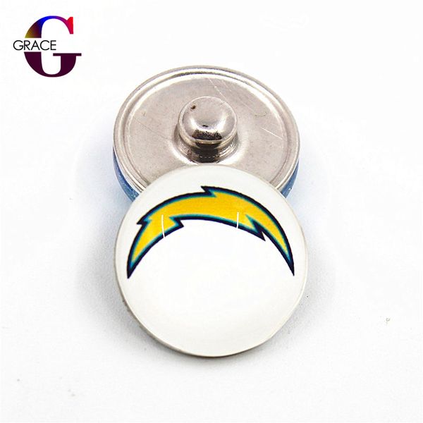 

football teams charms replaceable snap buttons diy 18mm glass football sports ginger snap jewelry bracelets&bangles for women