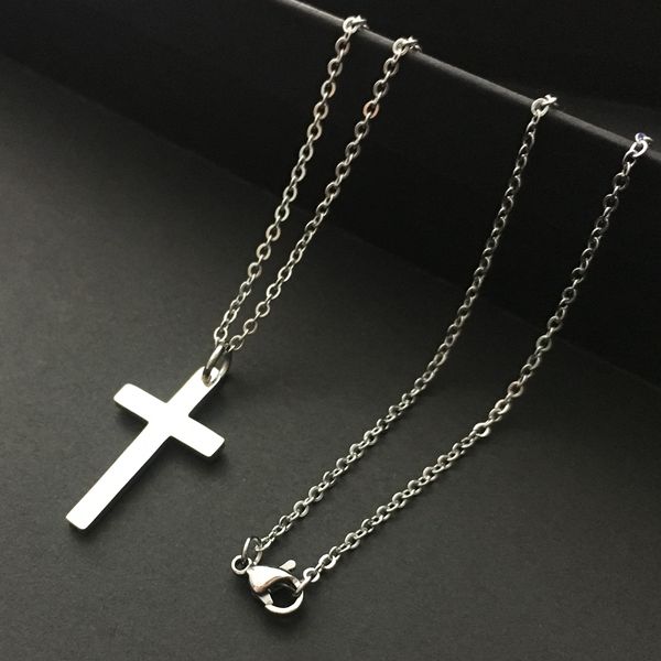 

gnayy wholesale jewelry 5pcs lot silver stainless steel shiny cross pendant necklace 18'' for women girls gifts xmas gifts