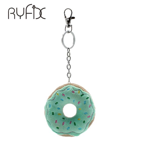 

2018 mini cute doughnut bag charm donut keychain key rings children girls gift emoji pendant bag charm nl02, Silver